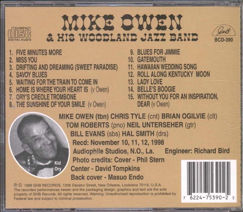 Mike Owen and His Woodland Jazz Band Without You For An Inspiration Mr. Ory CD - Bild 2 von 3