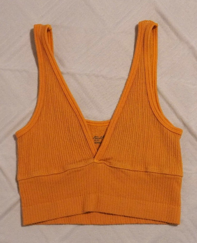Out From Under Urban Outfitters Tank Top Shirt M/L Womens Yellow Crop V Neck