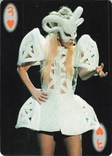 Lady Gaga 3 of Hearts Playing Card | Ram Mask White Outfit The Fame Monster