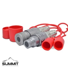 Flat Face 16028 to Ag ISO 5675 Pioneer Male Style Coupler Skid Steer Adapter Set