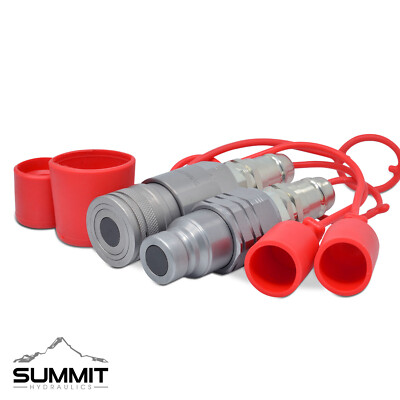 Flat Face 16028 to Ag ISO 5675 Pioneer Male Style Coupler Skid Steer Adapter Set
