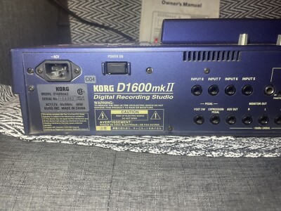 KORG D1600 mkII, 16-Track Digital Recording Studio With KORG D1600 mkII, 16-Track Digital Recording Studio With