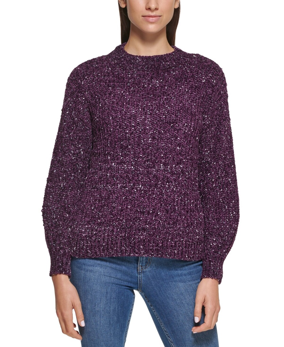 MSRP $80 Calvin Klein Chenille Sweater Purple Size Large (DEFECTS)