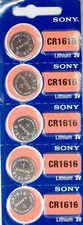 5 pc CARDED SONY CR1616 3v LITHIUM BATTERY CR 1616 CMOS KEY FOBS Exp 2031