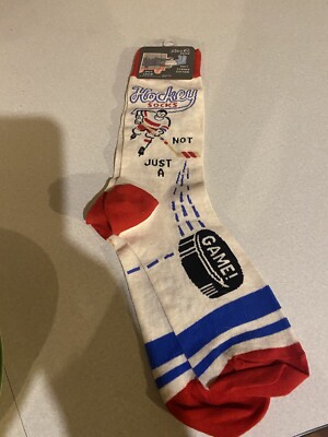 Blue Q Men s Crew Socks Hockey Socks Not Just A Game Size 7-12 NWT