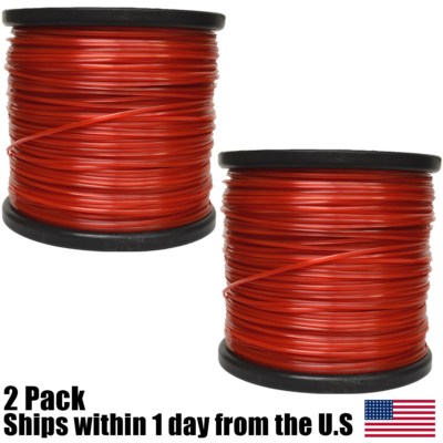 2PK 5lb .095 Square Red Commercial String Trimmer Line For Echo Stihl ...