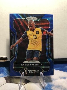 2022 Panini Prizm FIFA World Cup Qatar Enner Valencia Blue Wave #/199 Ecuador