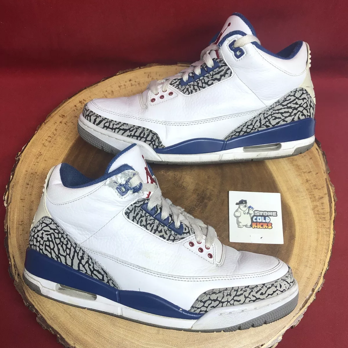 Nike Air Jordan 3 Retro Size 8 True Blue 136064-104 White Cement Black III  XI