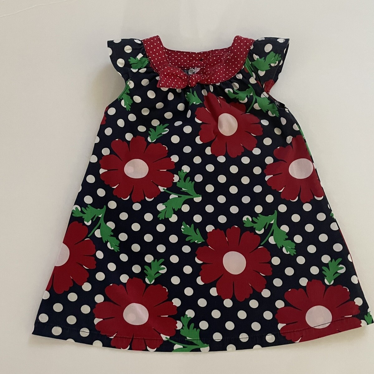Dress Old Navy Baby Girls Old Navy Baby Girls Summer Dress 6-12 Months  Cotton Red Flowers