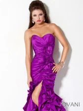 Jovani 71374 Purple Ruffle Pageant Gala Gown Dress NWT Sz 10 SALE!