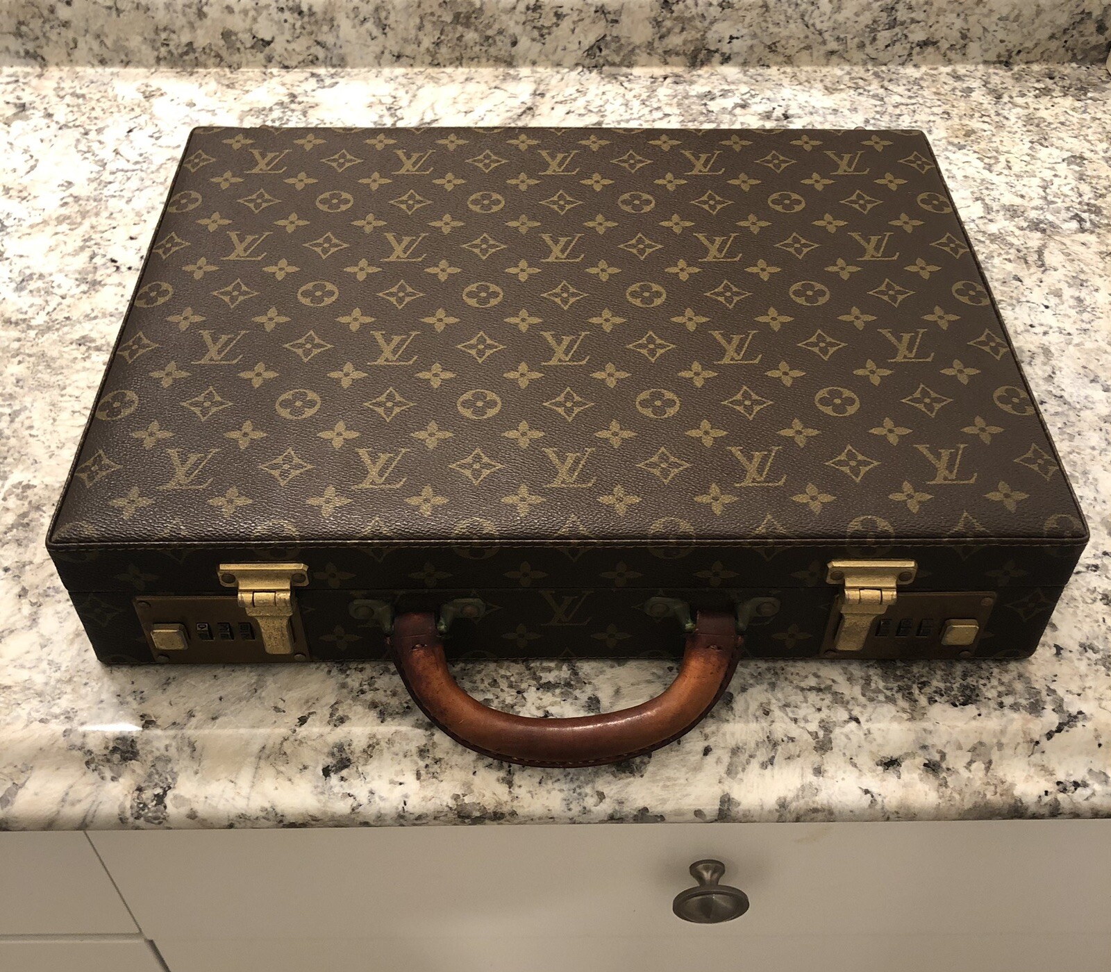 Vintage Louis Vuitton Hard Briefcase with combination Lock Monogram eBay