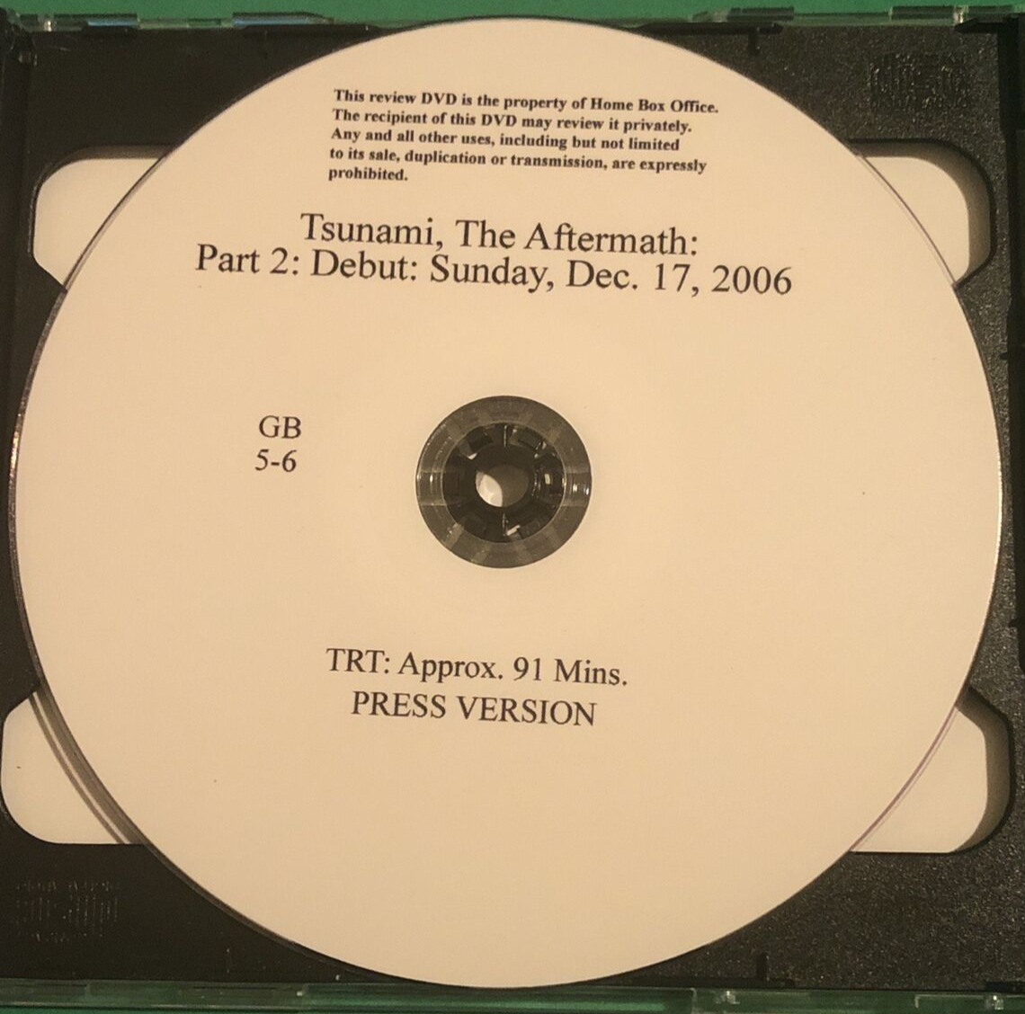 TSUNAMI, THE AFTERMATH PROMO 2006 FYC DVD HBO ENTIRE MINI-SERIES