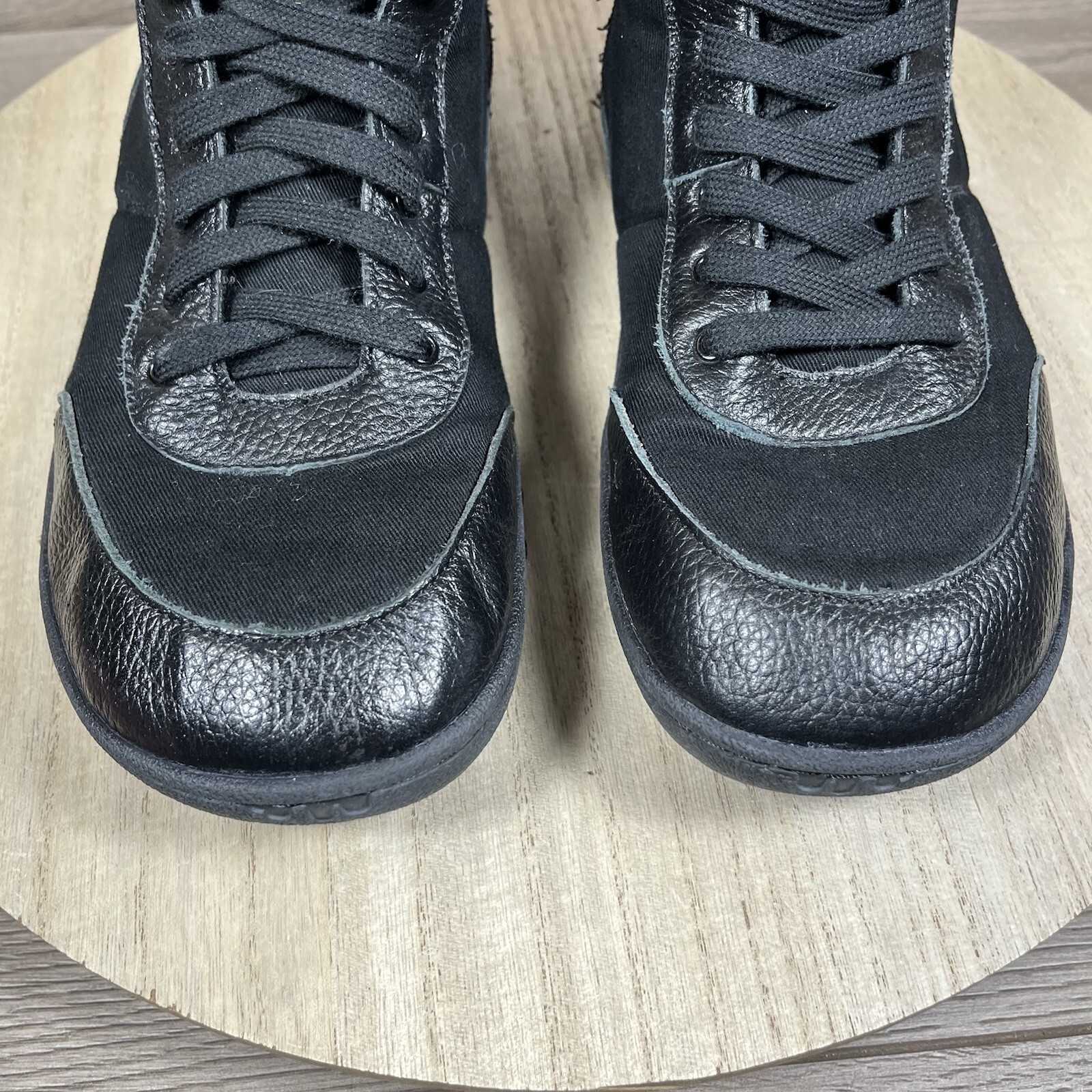 SAOLA Scarpe alte Paperkrane nere a piedi nudi foderate con zip laterale da uomo taglia EU 42 US 9