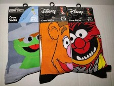 NEW Sesame Street Muppets OSCAR Grouch Unisex Crew Socks Size 9-13 Animal Fozzie