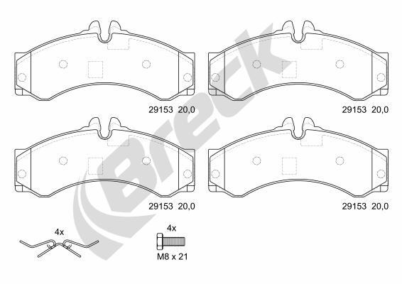 Breck BremsbeläGe Vorne FüR Mercedes-Benz Sprinter 2-T Kasten VW LT 28-46 II-image