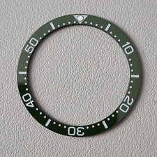 Bezel Insert Army Green Turtle Ceramic / Flat C3 Low PIP