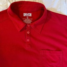 Duluth Trading Co Shirt Mens XL Red Trim Fit Polo Short Sleeve Pocket