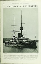 1902 Print The Renown Battleship Sir John Fisher Flag-Ship Mediterannean