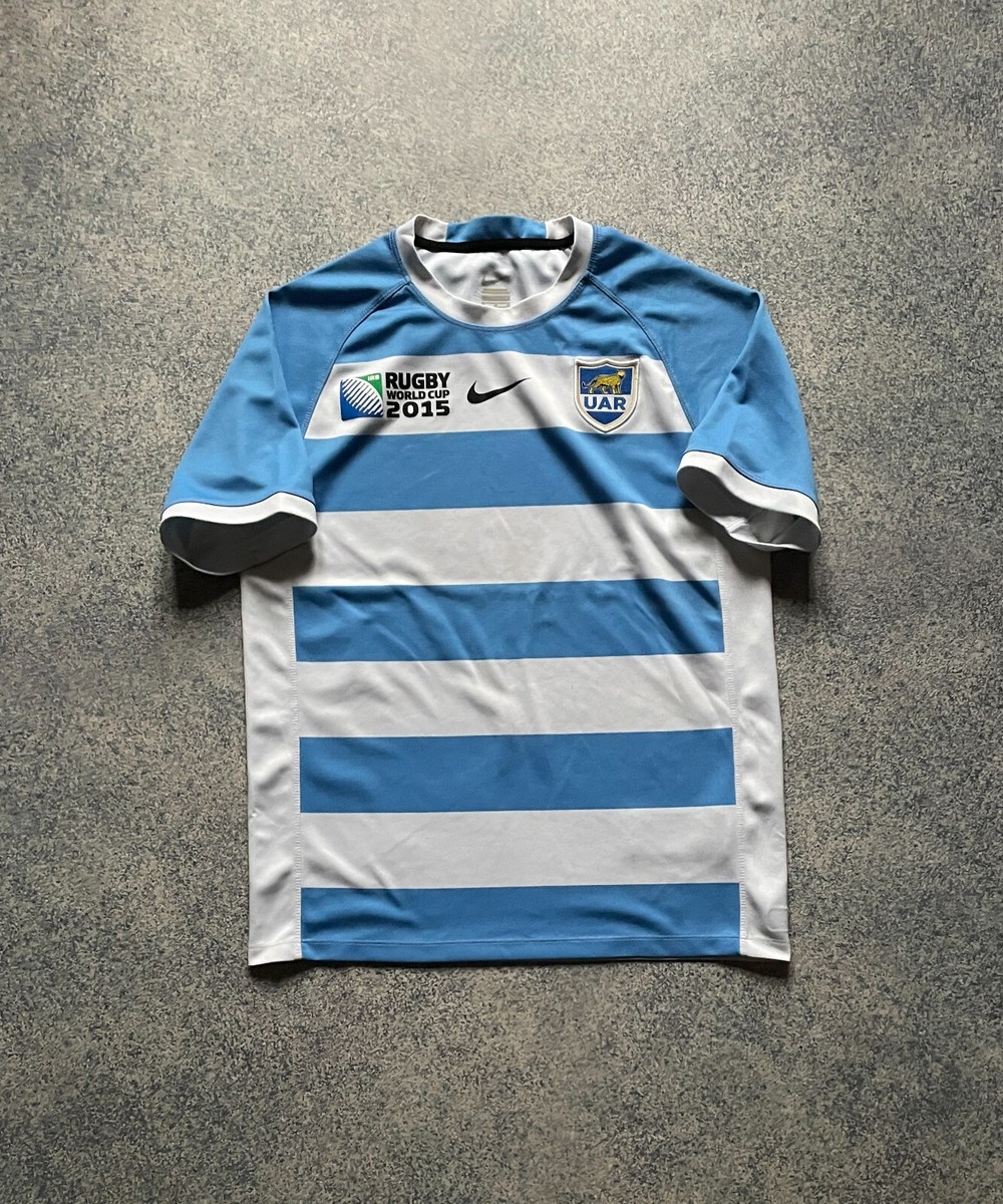 Nike UAR Argentina 2015 World Cup White Blue Rugby Jersey Mens Size M
