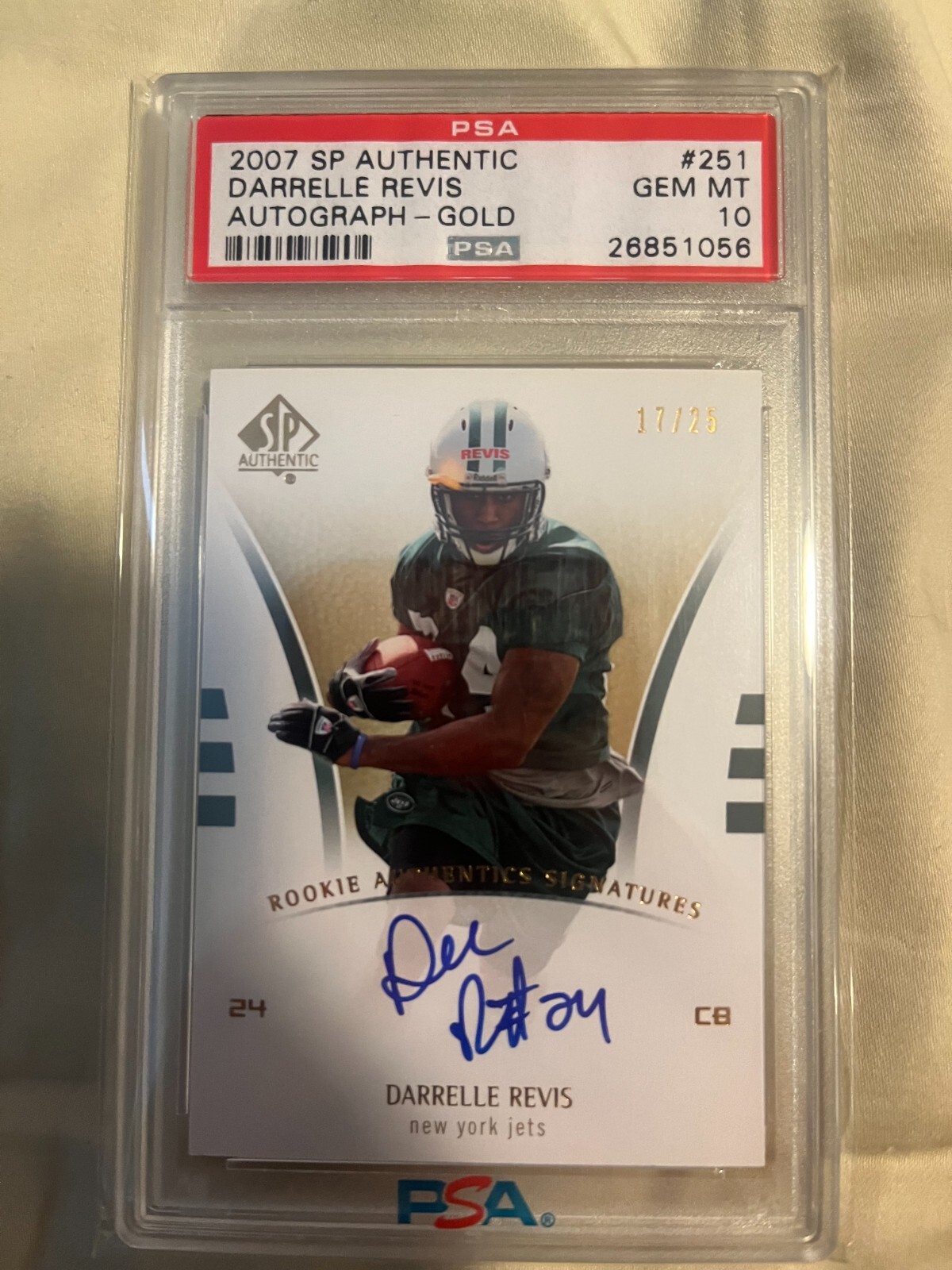 Darrelle Revis SP Authentic #251 Autograph-Gold