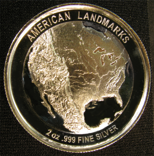 Low $ American Landmarks Series Grand Canyon 2 oz UHR Silver Round Elemetal Mint