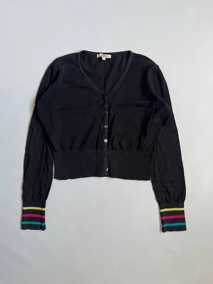 Cárdigan corto con botones negro Jean Paul Gaultier JPG Junior para mujer talla 12