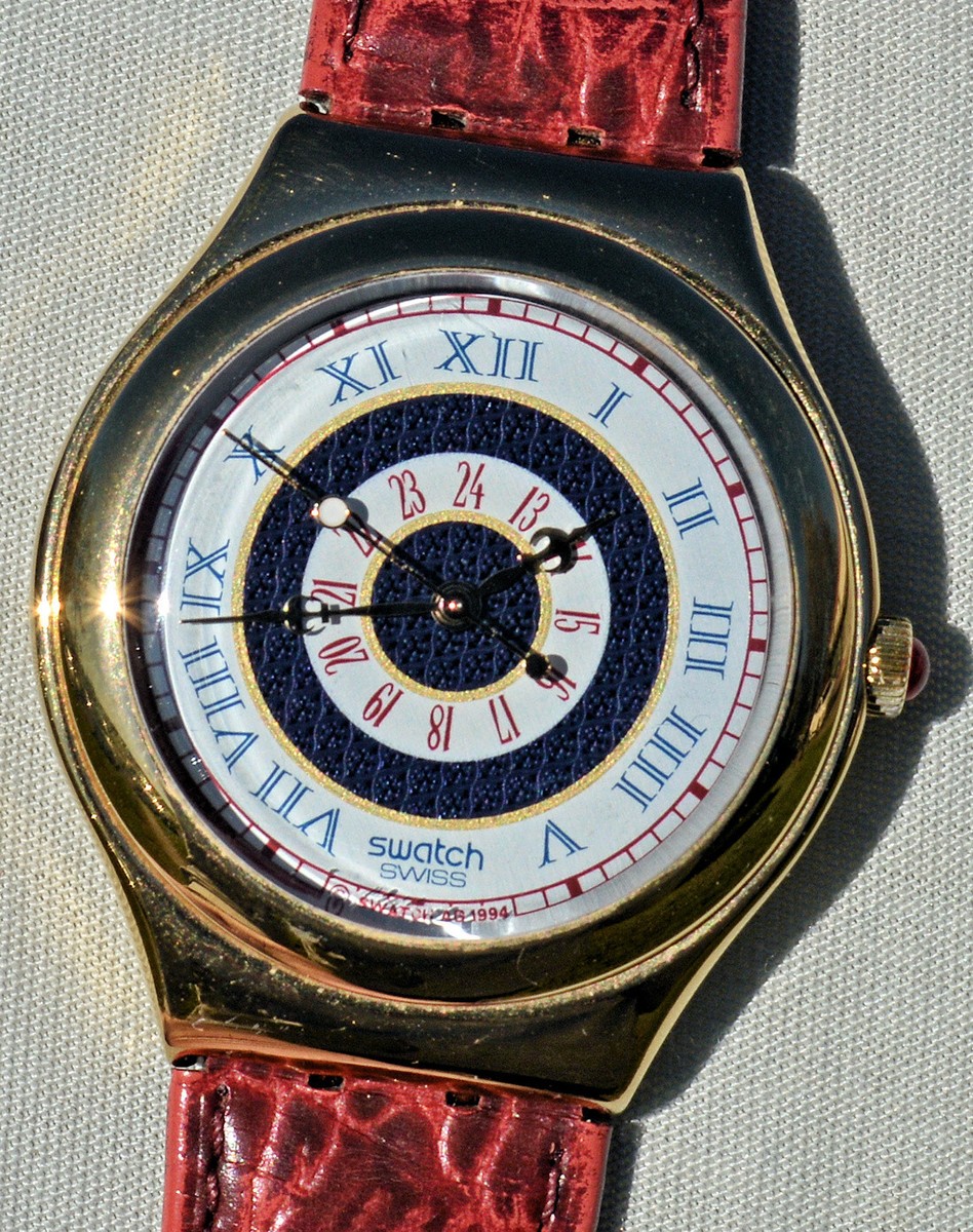 Swatch Irony Big Blood Blue YGG102 Bordeaux Leather Strap
