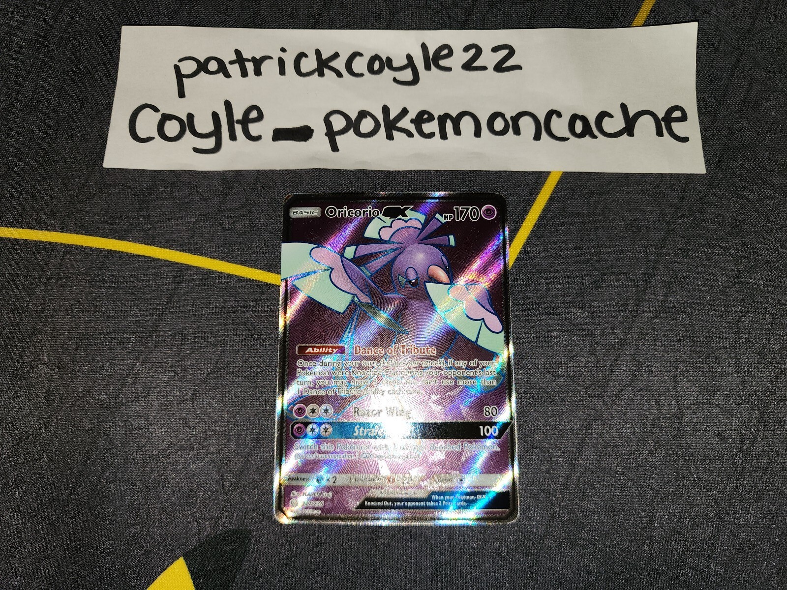 Oricorio GX Full Art Holo Ultra Rare Sun & Moon Cosmic Eclipse 217/236 NM