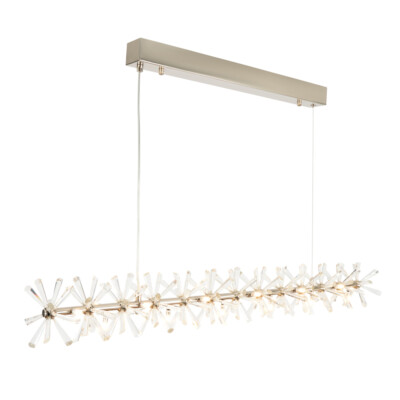 Visconte Scafati Decken Pendelleuchte Leiste Kristalloptik 18 Leuchten - Satin Nickel     