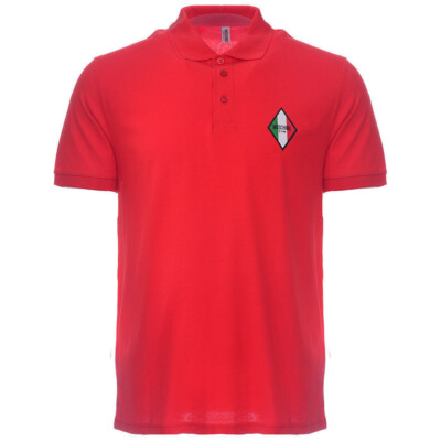 Moschino Swim Men's Polo T-Shirt Tee Gym Diamond Logo Signature Red T1302  NEW