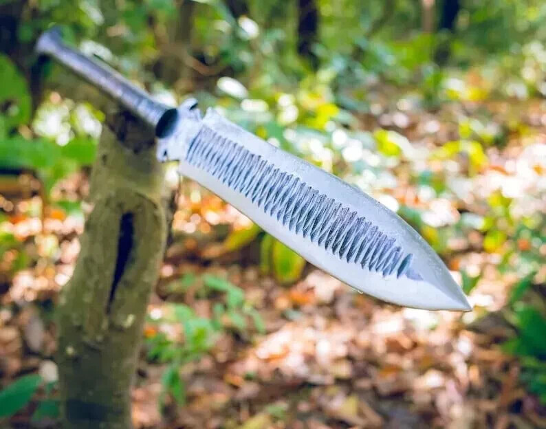 CUSTOM HANDMADE FORGED CARBON STEEL TACTICAL VIKING SPEAR SWORD HUNTING CAMPING