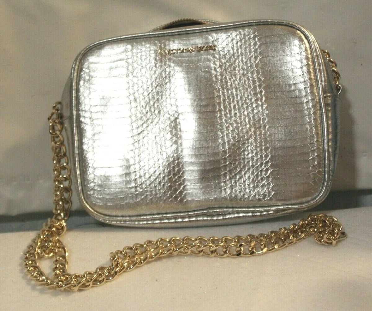 Purse Victoria Secret Silver Shoulder Bag Gold Metal Chain Strap Inside  Pocket