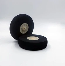 One Pair 3-1/2in RC Airplane Foam Wheels w/Plastic Hub (24mm x 90mm)