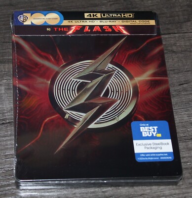 The Flash STEELBOOK (4K UHD, Blu-Ray, Digital) Best Buy Excl OOP Brand New