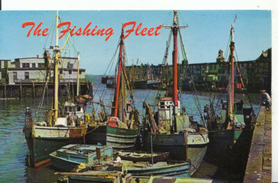 Amerika Postkarte - bunte Fischereiflotte am Boston Fish Pier - Ref 16472A