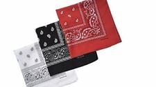 6 Bandanas  Face Cover  Handkerchief  Bandanna Red 2, White 2  Black 2