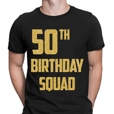 Personalised 50th Birthday Squad Party Gift Retro Vintage Mens T