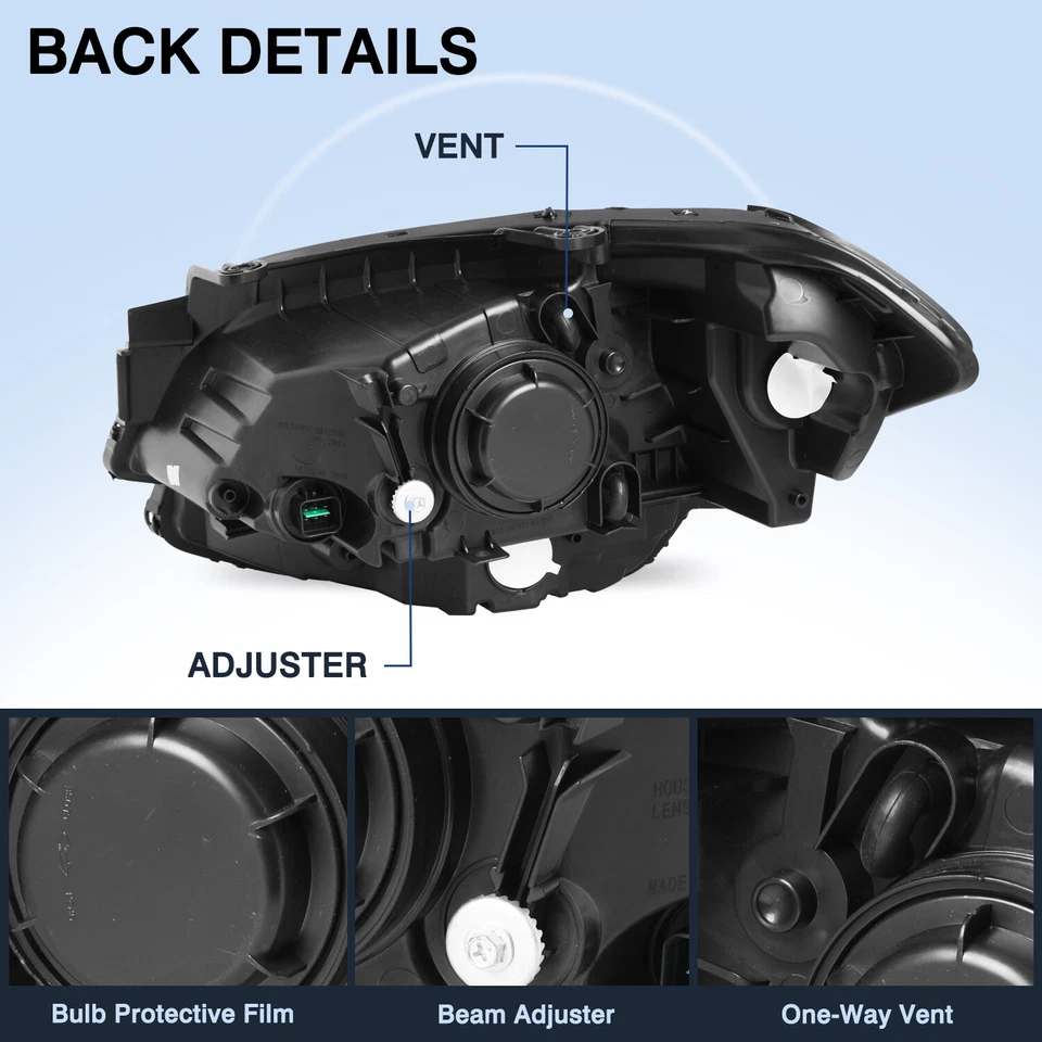 Juego de faros halógenos para Kia Soul Clear 2010-2011 lado derecho del pasajero Foto 3 de 4