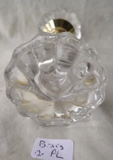 Door Knobs 12 pointed Brass Plated & CRYSTAL GLASS (per pair/set) 2" dia