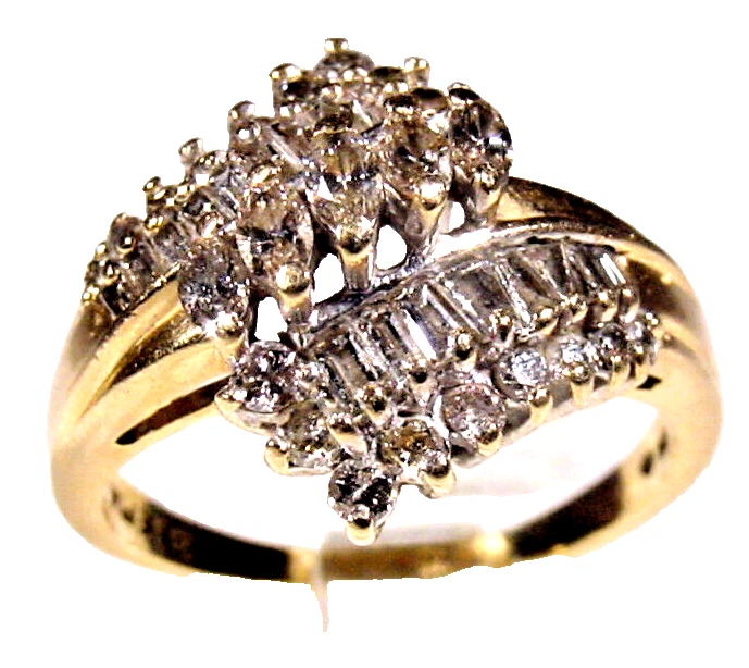 Gold shop cluster ring