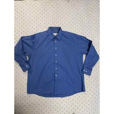 Pronto Uomo Men's Non Iron Blue Check Long Sleeve Button Down Shirt Size XL