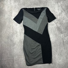 Armani Exchange Women Colorblock Chevron Sheath Dress Gray Black Size S Designer