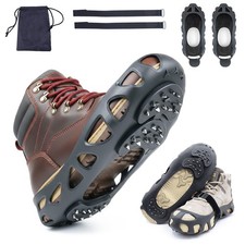 Ice Cleats for Shoes and Boots, Non-Slip Gripper for Shoes, Ice Traction Clea...