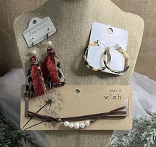 Grab Bag Sale! Includes 2 Pair Of Earrings And 1 Choker NEW!