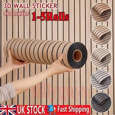 3M,3D.Wood Grain Panel Effect Wallpaper Stick Self Adhesive Wood Slat Wall Paper