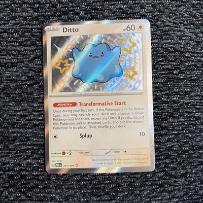 Pokémon TCG Ditto Scarlet & Violet Paldean Fates Holo Shiny Rare Card 201/091