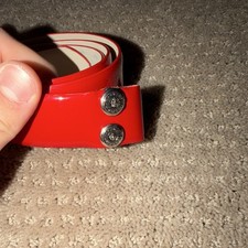 Chrome Hearts Red Shiny Belt Heavily Damaged