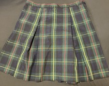 Rifle Kaynee Plaid Skirt Size 14 1/2 Vintage 90s Green Navy Adjustable Waist