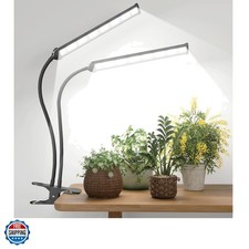 LED Grow Light,White Full Spectrum Clip Plant Growing Lamp with High Power Re...