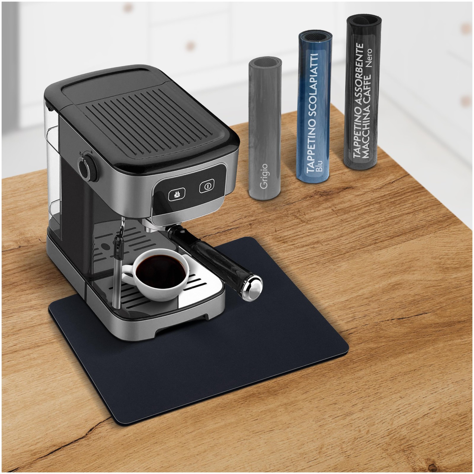 Creative Corner Tappetino Macchina Caffe 20x30 Nero - Tappetino Assorbente Cucin